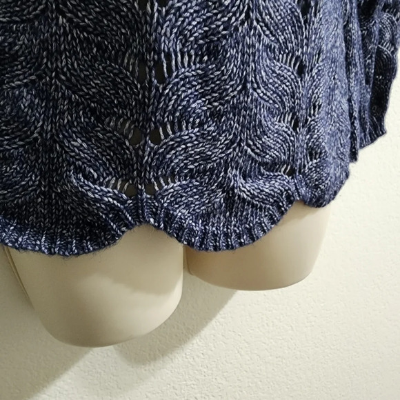 SOFT SURROUNDINGS Blue Open Knit Sweater - Picture 5 of 7